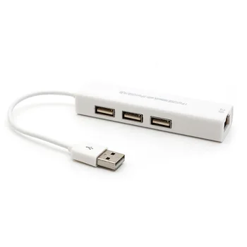 USB Ethernet с 3-портовым USB-концентратором 2.0 сетевая карта локальной сети RJ45 USB-адаптер Ethernet для Mac iOS ПК Android USB 2.0 концентратор