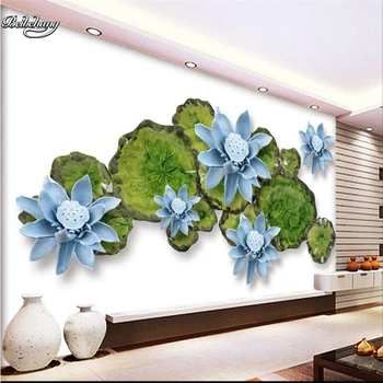 wellyu 3D с листьями лотоса высокой четкости, фон для дома и обоев lotus, флизелиновые обои на заказ