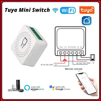 Wifi Mini Smart Switch 16A Выключатели света своими руками 2-полосный беспроводной Умный дом с Tuya Smart Life eWeLink Alexa Alice Google Home