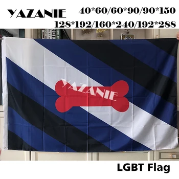 YAZANIE Leather Pride Официальный Щенячий Прайд, Собачий Прайд, Радужный флаг ЛГБТ, Изготовленные на Заказ Латунные втулки, Открытый флаг с принтом