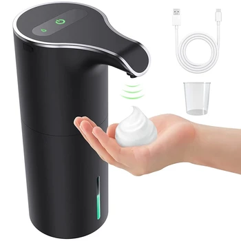 Автоматический дозатор мыла, черный пенопластовый дозатор мыла, перезаряжаемый бесконтактный автоматический дозатор мыла для ванной комнаты