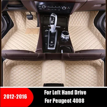Автомобильные ковры кожаные напольные покрытия аксессуары для автостайлинга автомобильные коврики для Peugeot 4008 2012 2013 2014 2015 2016