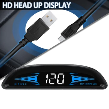 Автомобильный HUD HD головной дисплей на автомобильном приборном креплении Сигнализация превышения скорости Автомобильные цифровые дисплеи спидометра