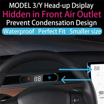 Автомобильный HUD-дисплей для модели 3, приборная панель модели Y, Специализированный электронный Цифровой спидометр