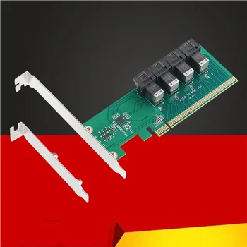 Адаптер U.2 для PCIE PCI-Express3.0 X16 на 4 порта MiniSAS SFF-8643 SFF-8639 Плата расширения Riser- для PCI-E NVME U.2 SSD K1KF