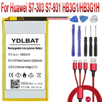 Аккумулятор емкостью 4200 мАч для Huawei MediaPad 7 Lite HB3G1H HB3G1 s7-301u T-Mobile Springboard 301w 302 303 (7 дюймов) 701 931 + USB-кабель