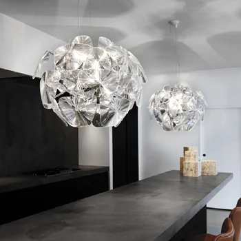 Акриловая люстра Nordic Laser Shell, Современная Минималистичная гостиная, Спальня, Обеденный стол, Кухня, Магазин, Светодиодная люстра в форме яблока