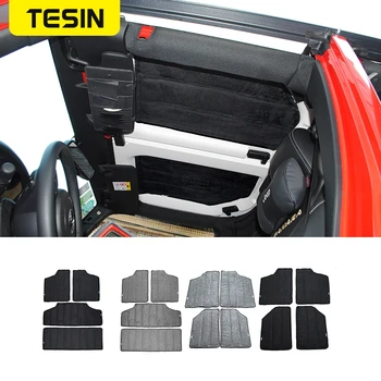 Аксессуары для отделки интерьера автомобиля TESIN Сетка для крыши, Утеплитель жесткого верха, хлопковый комплект для стайлинга автомобилей Jeep Wrangler JK 2012 Up