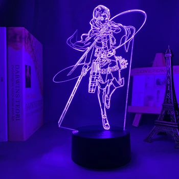 Аниме 3d лампа Attack on Titan light для украшения спальни Детский подарок Attack on Titan светодиодный ночник