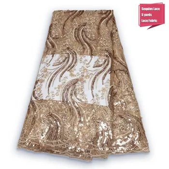 Африканская кружевная ткань с блестками Высокого качества, Франция 2023, стильная вышивка в Нигерийском стиле, кружевные ткани, материал для пошива платья для вечеринки