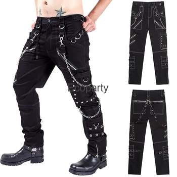 Весенне-летние мужские брюки-карго в стиле хип-хоп-панк с несколькими молниями, модные черные брюки Harajuku, мужские готические спортивные брюки, уличная одежда