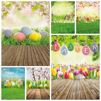 Весенний Цветок, Пасхальное яйцо, Деревянный Кролик, детский фон для фотосъемки, Виниловый Фон для фотосессии в фотостудии, Фотосъемка на фотофон.