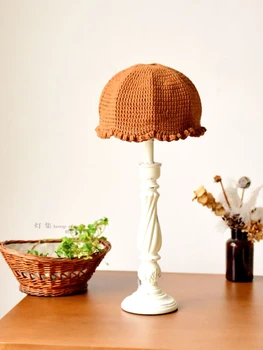Винтажная настольная лампа из шерстяной ткани, французская ностальгическая нордическая Кантри, Художественная прикроватная тумбочка в японском стиле