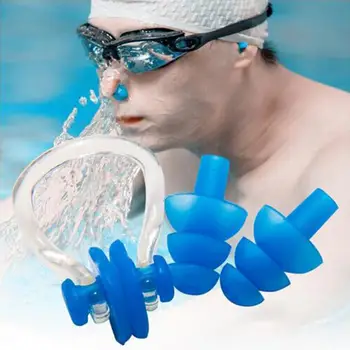 Водонепроницаемые Мягкие Затычки для ушей для плавания Зажим для носа Защитный чехол для предотвращения попадания воды Ушная пробка из Мягкого силикона для дайвинга TXTB1