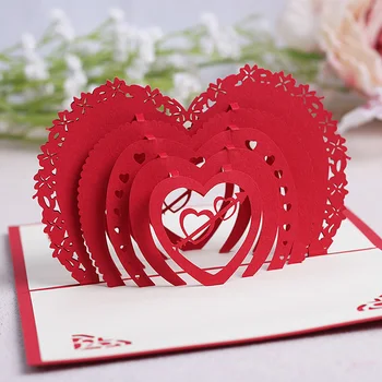 Всплывающая поздравительная открытка True Love 3D на День Святого Валентина, Годовщину помолвки, приглашение на свадьбу, Подарок на День рождения