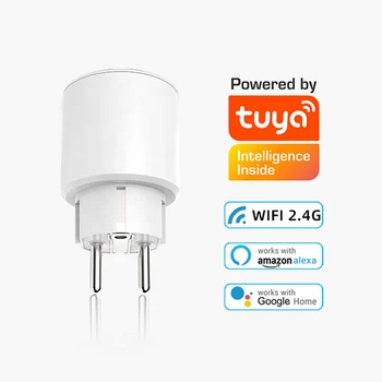 Высококачественная беспроводная розетка Alexa Google Assistant приложение Tuya 10A Штепсельная вилка электрического адаптера EU 220V Smart Wall Socket Plug