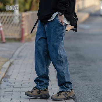 Высококачественные винтажные Прямые джинсы-карго, мужская одежда, Корейская уличная одежда, модные джинсовые брюки Harajuku, повседневные брюки, мужские