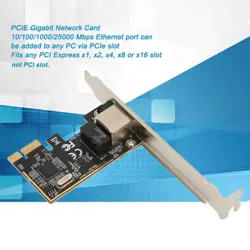 Гигабитная Сетевая карта PCIE 10/100/1000/25000 Мбит/с RJ45 LAN PCIE Ethernet-карта с Кронштейном 12 см для Windows 10 для XP для Vista