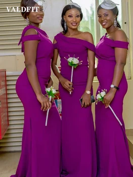 Длинные фиолетовые женские платья подружек невесты в стиле русалки 2022, выпускное платье на одно плечо, свадебное платье для вечеринок, Robe Demoiselle D' Honneur Femme