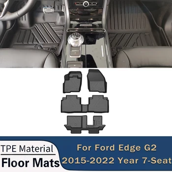 Для Ford Edge Gen2 2015-2022 7-Местные Автомобильные Коврики Для Пола Всепогодные Коврики Для Ног Из TPE Без Запаха, Водонепроницаемый Коврик Для Лотка, Аксессуары