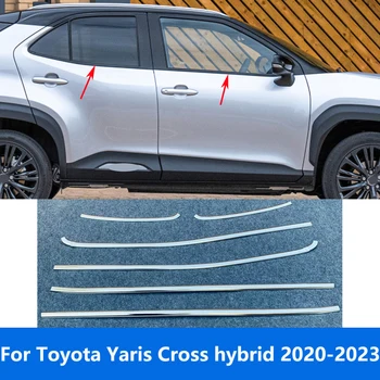 Для Toyota Yaris Cross hybrid 2020 2021 2022 2023 Хромированная Нижняя Рамка подоконника, Накладка, Наклейка, Аксессуары для стайлинга автомобилей