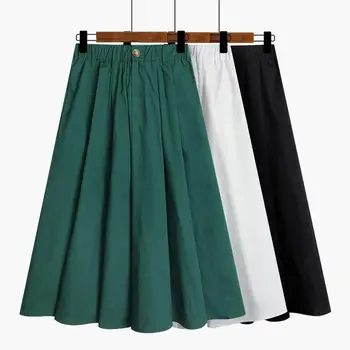 Женская повседневная Широкая женская летняя эластичная юбка с высокой талией, женские однотонные модные юбки свободного кроя G154