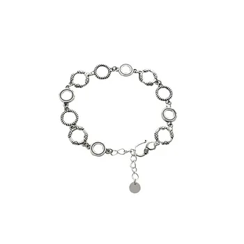 Женский браслет New Circle из стерлингового серебра S925 Пробы, простые ретро-модные универсальные украшения ручной работы, высококачественные ювелирные изделия
