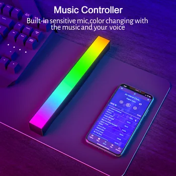 Звукоусилитель Светодиодная подсветка USB RGB ночник с голосовой активацией Музыкальный ритм Окружающий свет Управление приложением для вечеринки в баре в спальне