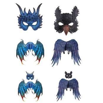 Карнавальная вечеринка, маска с крыльями совы и дракона, косплей для взрослых, костюм на Хэллоуин, Реквизит