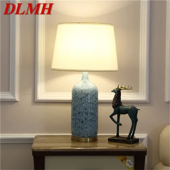 Керамическая настольная лампа DLMH, Медный светодиодный стол с современным роскошным рисунком для дома