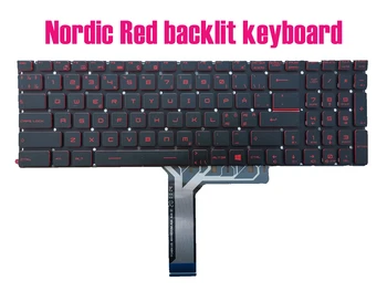 Клавиатура Nordic с красной подсветкой для MSI Alpha 15 A3DC/Alpha 15 A3DD/Alpha 15 A3DDK (MS-16U6)
