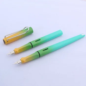 классическая пластиковая студенческая перьевая ручка aurora Gradient green decoration Business SILVER EF