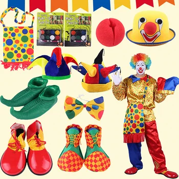 Клоун Смешной Клоун Шляпа Галстук-Бабочка Клоун Рюкзак Цвет Масла Очки Клоун Парик, Клоун Маска, Ботинки Клоун Костюм Производительность Аксессуары