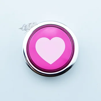 Кнопка звукового сигнала рулевого колеса с розовым сердечком для универсального автомобильного переключателя звукового сигнала с сердечком, Нажимная крышка