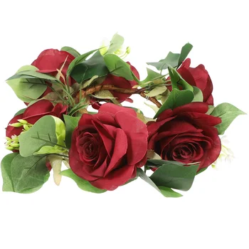 Кольцо из искусственного цветка, венок из роз, кольцо для чайного освещения, центральное украшение свадебного стола