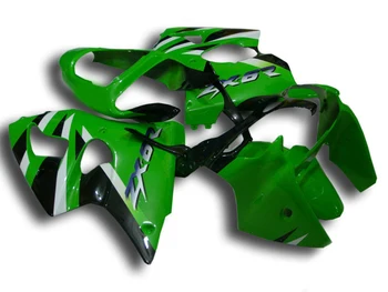 Комплект мотоциклетных обтекателей для KAWASAKI Ninja ZX6R 00 01 02 ZX 6R 2000 2001 2002 Впрыск ABS Зеленый Черный Комплект для кузова