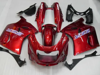 Комплект Мотоциклетных Обтекателей для KAWASAKI Ninja ZZR1100 93-03 ZZR 1100 1993 1999 2000 2001 2003 ABS Ярко-красный Кузов