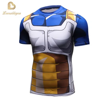 Компрессионная мужская одежда Dragon Ball, изготовленные на заказ топы с коротким рукавом, футболки с цифровым сублимационным принтом, футболки для спортзала, Уличная одежда для мужчин