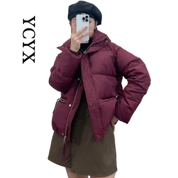 Корейский стиль, куртка на 90% белом утином пуху со стоячим воротником, утолщенная теплая зимняя куртка-пуховик, Пальто, теплые YCYX323