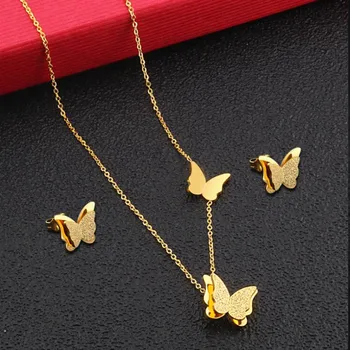Корейское модное ожерелье с бабочкой для женщин, Золотое красочное милое матовое ожерелье с бабочкой, ювелирные изделия, подарки