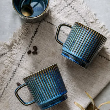Кофейная чашка с голубой глазурью, чашка послеобеденного чая, десерт в европейском стиле, овсянка, чашка для завтрака, литературный реквизит для фотографий, труба
