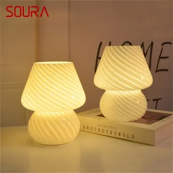 Креативная настольная лампа SOURA Dimmer, современный грибной настольный светильник, светодиодный для украшения дома, спальни