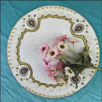 Круглая 37-сантиметровая роскошная салфетка в виде цветка, покрытие для коврика для стола, хлеб ручной работы, оранжевый домашний стол Dec, использующий MF372