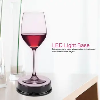Круглая светодиодная основа, Красочная световая основа, подставка для дисплея, держатель для стеклянной бутылки, художественное украшение из хрусталя