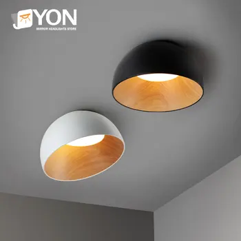 Круглый современный потолочный светильник LED E27 Nordic Home Office Гостиная Спальня Деревянное Потолочное освещение