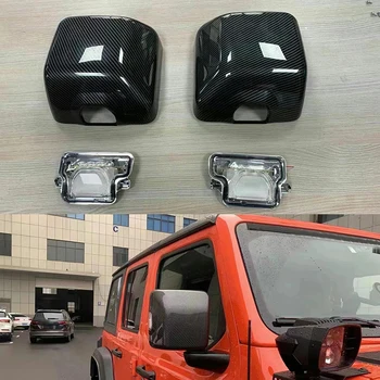 Крышка автомобильного зеркала, подходящая для Wrangler JL 2018-2022, карбоновая накладка, корпус зеркала, детали для модификации экстерьера автомобиля
