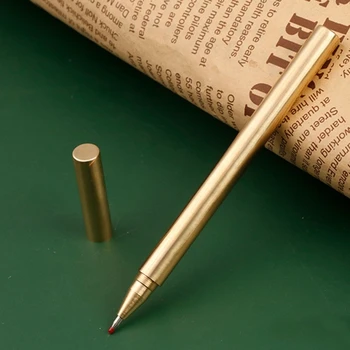 Латунная ручка для подписи, металлическая гелевая ручка, деловая ручка для подписи, ручка для входа гостей, Плавно пишите для свадебного приема в отеле