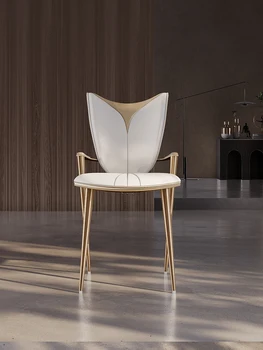 Легкие роскошные и минималистичные современные обеденные стулья, домашние стулья со спинкой, обеденные столы в скандинавском стиле, стулья, стулья для отдыха