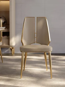 Легкие роскошные обеденные стулья в гонконгском стиле, гостиная, для домашнего использования, постмодернистские итальянские креативные ресторанные стулья, кожаные кресла