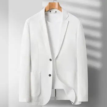 Лето 2023 новый продукт seersucker тонкий костюм куртка на пуговицах трендовая мужская одежда мужская одежда